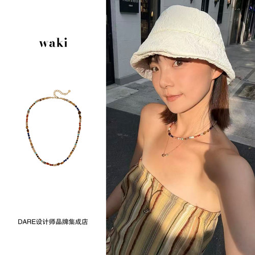 Dare买手店 waki 爪哇岛市集项链天然石串珠复古度假民族风首饰女 - 图2