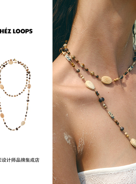 赵露思同款CHEZ LOOPS行星轨迹天然石项链原创设计可叠戴饰品首饰