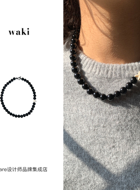 waki黑玛瑙舞步项链圆珠链