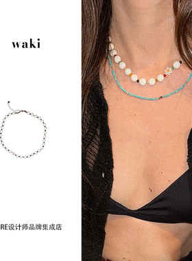 waki串珠锁骨链鸡蛋花之夏项链