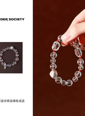 Dare买手店tender society常乐白水晶镶红玛瑙手串好运串珠链小众