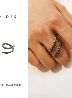 hdes纯银竹节戒指原创设计