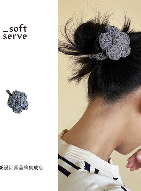 softserve钩针编织花朵手链发圈