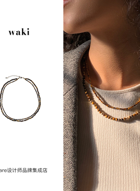 waki双份焦糖项链锁骨链首饰