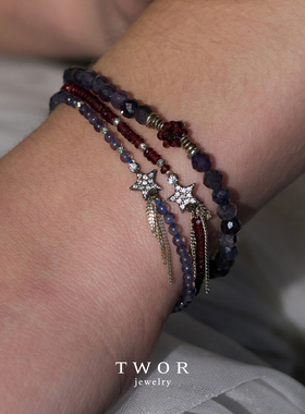 Dare买手店 TWOR正品 堇青石手链925银串珠手串小众原创设计首饰