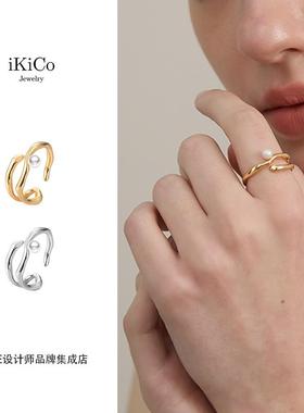 Dare买手店 ikico 水波纹戒指轻奢小众原创通勤饰品首饰百搭气质