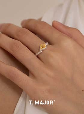 Dare买手店 T.MAJOR 瑞华双层拉丝花蕊金链条戒金银拼接复古925银