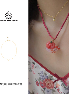 bonbon蹦子形象mini吊坠锁骨链
