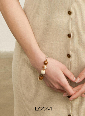 Dare买手店 LOOM正品原点回响串珠手链棕花色天然茶水晶原创925银