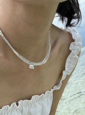 toggler双层串珠信封项链choker