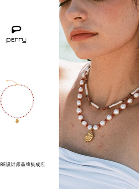 perry度假风罗马假日项链锁骨链