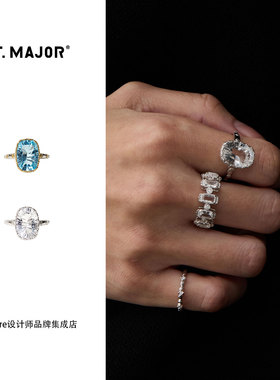 DARE买手店 T.MAJOR 曼陀罗珍匣千玺切宝石开口戒925银戒指高级女