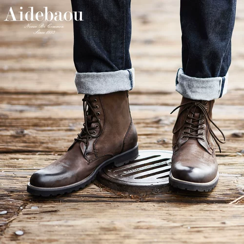 Martens, высокие сапоги для отдыха в английском стиле, из натуральной кожи, в британском стиле