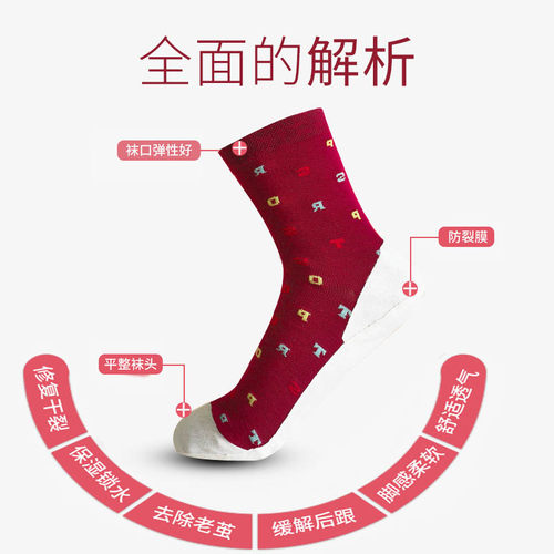 防裂袜包全脚全包足包脚尖中筒男袜纯棉加厚防臭防裂袜女脚后跟 - 图1