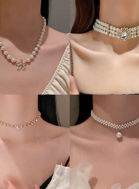 锁骨缠绕链花朵镶钻蝴蝶结爱心