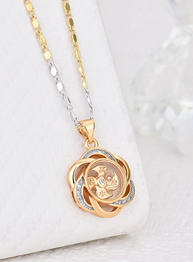 香港热销镀黄金镶钻气质款吊坠