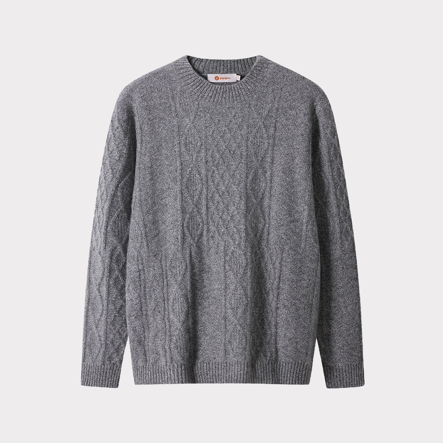 皮皮狗25秋冬新款男士半高领加厚绞花羊绒衫双股纱套头针织毛衣,淘宝优惠券,粉丝福利购,淘宝优惠卷