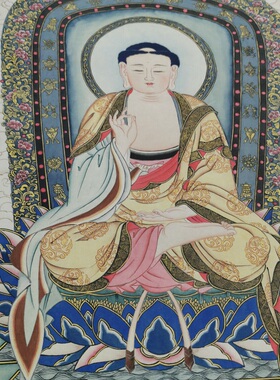 夏荆山国画真迹唐卡佛像复古人物书画微喷仿古画芯装裱挂轴装饰画
