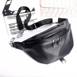 Нагрудная сумка, сумка через плечо, кожаная универсальная модная поясная сумка, цепь, из натуральной кожи, коллекция 2022, в корейском стиле