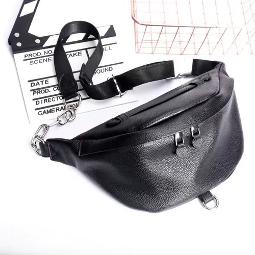 Нагрудная сумка, сумка через плечо, кожаная универсальная модная поясная сумка, цепь, из натуральной кожи, коллекция 2022, в корейском стиле