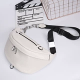 Нагрудная сумка, сумка через плечо, кожаная универсальная модная поясная сумка, цепь, из натуральной кожи, коллекция 2022, в корейском стиле