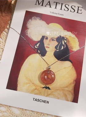 草莓晶平安扣纯银项链招桃花