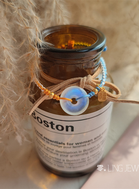 天然蓝月光石平安扣女生手链