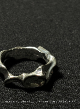 QIYUE｜设计师系列原创艺术银戒个性独特小众前卫艺术