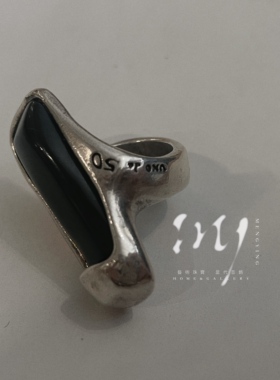 My-Collection   | 德国早期艺术珠宝黑玛瑙银戒指带设计师签名