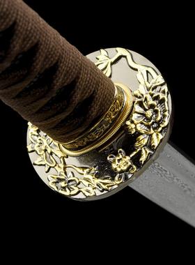 龙泉市刀剑手工锻打花纹钢日式指挥刀影视冷兵器Katana宝剑未开刃