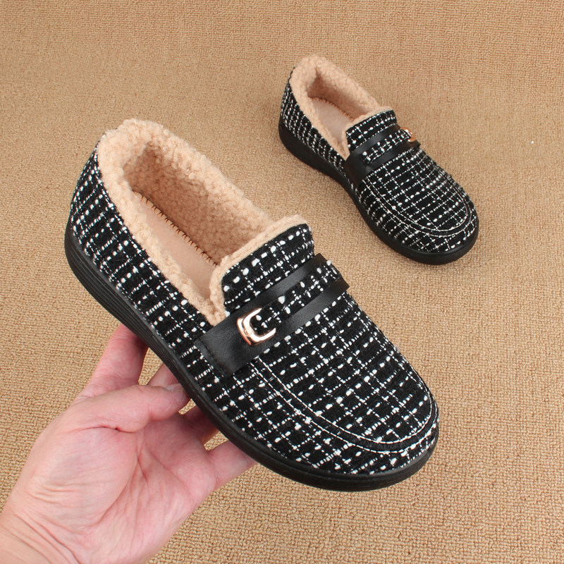 冬季新款老北京布鞋女加绒保暖棉鞋防滑妈妈中老年棉靴轻便豆豆鞋,淘宝优惠券,粉丝福利购,淘宝优惠卷