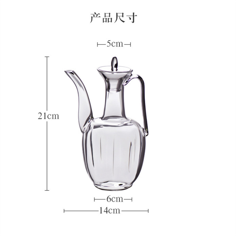 贵妃酒壶仿宋手执壶玻璃点茶瓜棱加厚高硼硅泡茶壶纯手工耐热茶具-图3