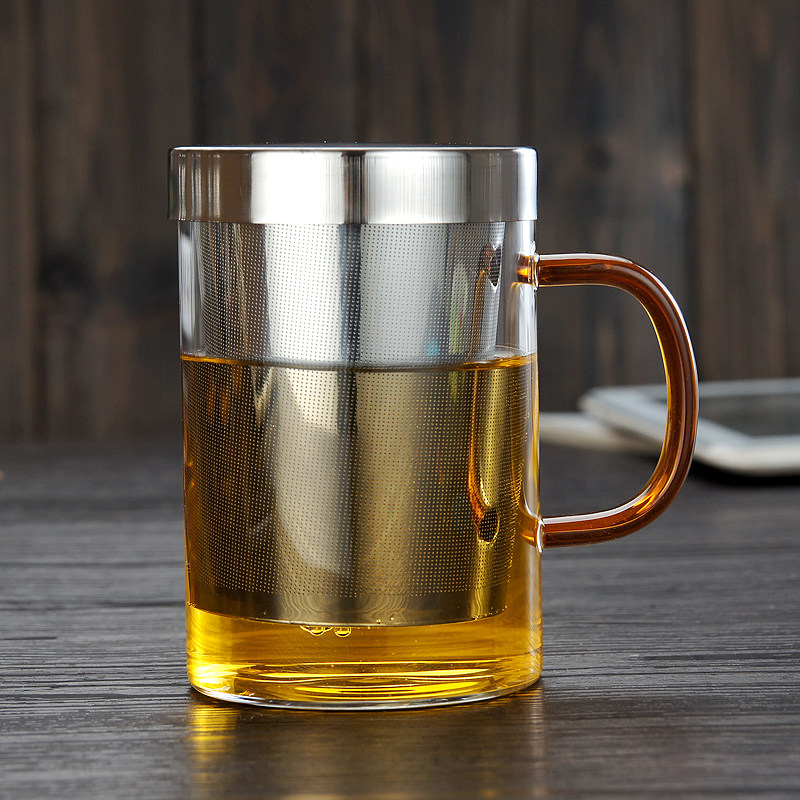 耐热新款玻璃杯三件套杯不锈钢过滤带盖直觉三件杯创意办公泡茶杯,淘宝优惠券,粉丝福利购,淘宝优惠卷