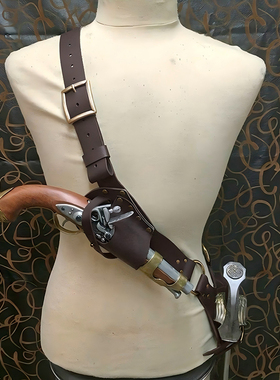 复古中世纪皮革刀剑套背带腰带背带套装cosplay古装侍卫配件道具