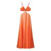 Temperament retro gradient sexy satin suspender dress