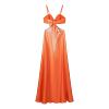 Temperament retro gradient sexy satin suspender dress