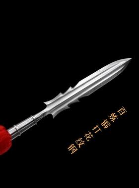 林冲冷月枪龙泉花纹钢一体锻红缨枪武术长枪长矛霸王枪摆件未开刃