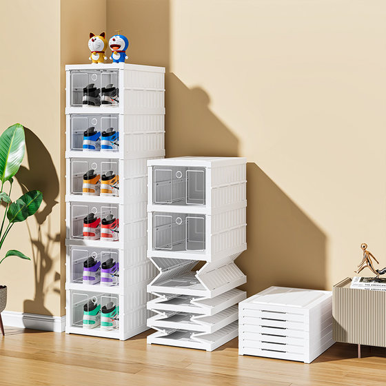 All-in-one installation-free transparent shoe box storage artifact