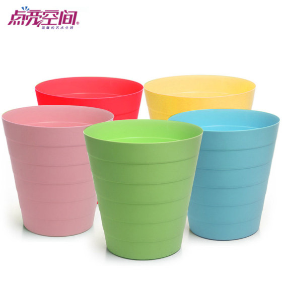 Kitchen trash can without lid household waste paper basket plastic