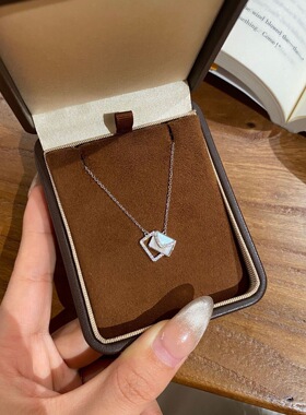 925银情书信封项链女 小众设计感锁骨链 高级感气质银饰礼物