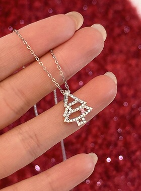S925纯银圣诞树项链女小众设计感高级轻奢百搭锁骨链送女友礼物
