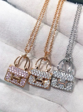 S925纯银康康包项链女轻奢小众设计感高级感时尚百搭锁骨链送女友