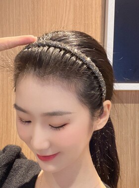 植绒满钻发箍夹子韩国压发夹成人发卡洗漱发洗脸丝绒网红碎发头