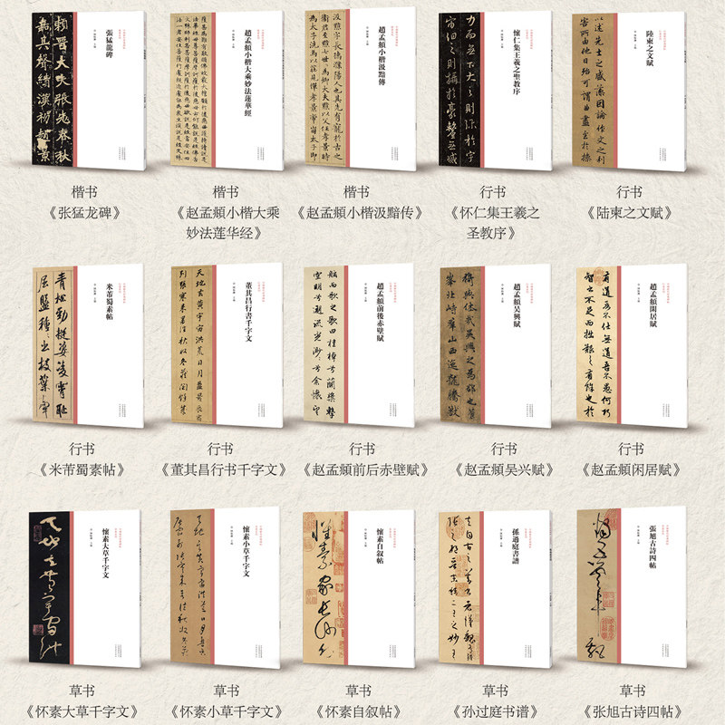 中国历代经典碑帖 (全30册)草书楷书隶书行书篆书毛笔书法字帖原碑原帖繁体旁注 历代名家作品书法碑帖临摹范本字帖墨迹碑帖赏析