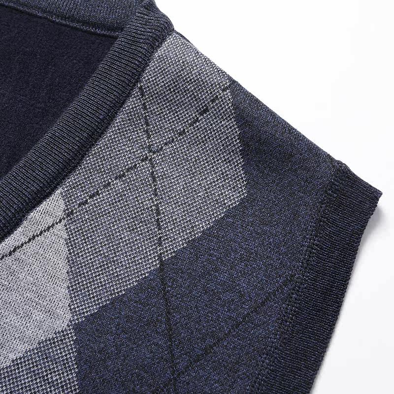 中老年男装新款加绒马甲冬季 V领加厚坎肩爸爸装毛织套头保暖背心,淘宝优惠券,粉丝福利购,淘宝优惠卷