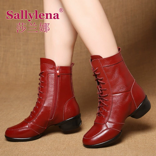 Демисезонные танцующие сапоги, обувь, из натуральной кожи, мягкая подошва