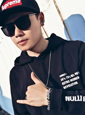 复古骷髅男士钛钢百搭嘻哈风手环