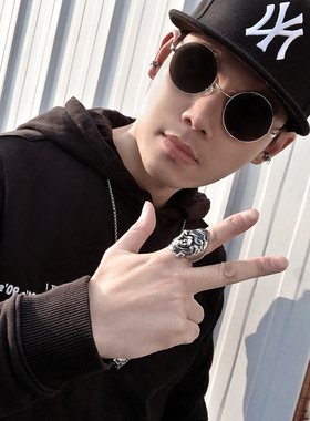 个性钟馗复古钛钢戒指