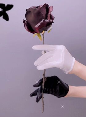 洛丽塔lolita缎面半掌半截手套女lo朋克哥特袖套短手袖表演cos