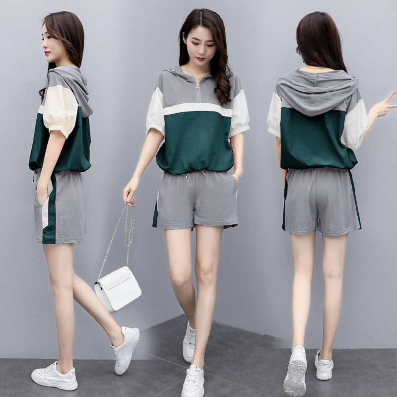 大码女装2020胖mm两件套短裤 艺恬大码女装